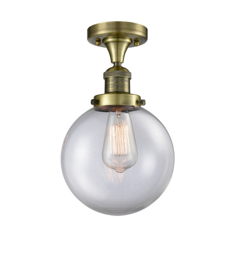 Franklin Restoration One Light Semi-Flush Mount in Antique Brass (405|5171CHABG2028)