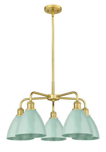Ballston Five Light Chandelier in Satin Gold (405|5165CRSGMBD75SF)