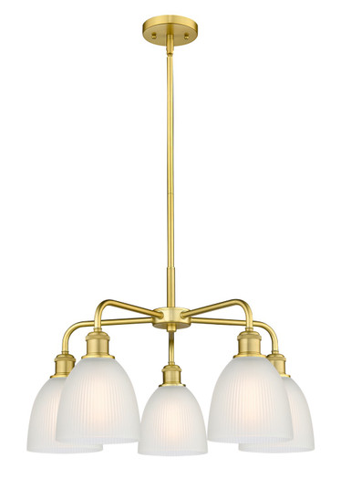 Ballston Five Light Chandelier in Satin Gold (405|5165CRSGG381)
