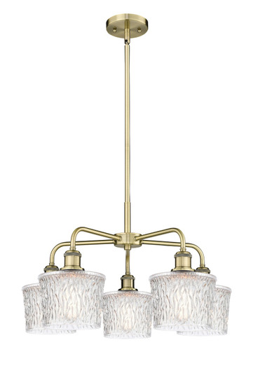 Ballston Five Light Chandelier in Antique Brass (405|5165CRABG402) Ballston Five Light Chandelier in Antique Brass (405|5165CRABG402)