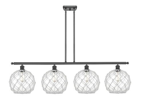Ballston Four Light Island Pendant in Matte Black (405|5164IBKG12210RW)