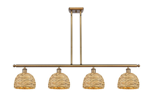 Ballston Four Light Island Pendant in Brushed Brass (405|5164IBBRBD8NAT)