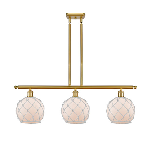 Ballston Three Light Island Pendant in Satin Gold (405|5163ISGG1218RW)