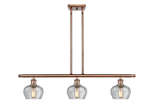 Ballston Three Light Island Pendant in Antique Copper (405|5163IACG92)