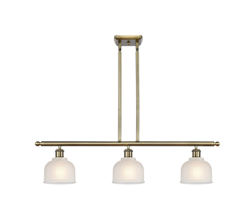 Ballston Three Light Island Pendant in Antique Brass (405|5163IABG411)