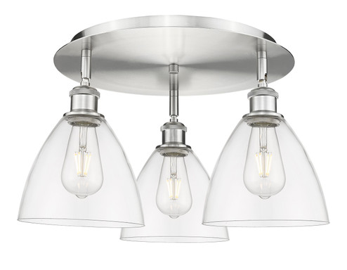 Ballston Three Light Semi-Flush Mount in Satin Nickel (405|5163CSNGBD752)