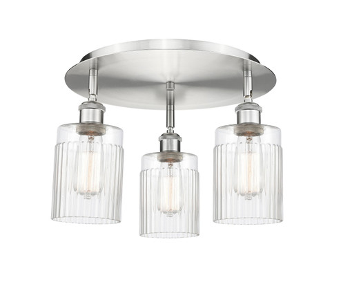 Ballston Three Light Flush Mount in Satin Nickel (405|5163CSNG342)