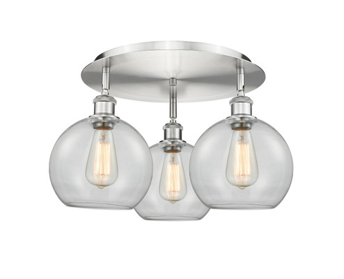 Ballston Three Light Semi-Flush Mount in Satin Nickel (405|5163CSNG1228)