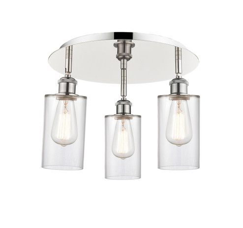 Downtown Urban Three Light Flush Mount in Polished Nickel (405|5163CPNG802)