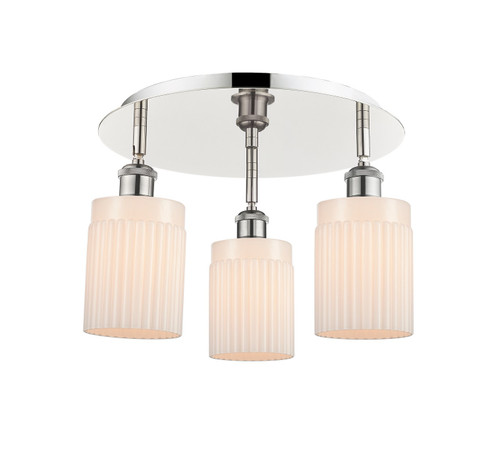 Ballston Three Light Semi-Flush Mount in Polished Nickel (405|5163CPNG341)