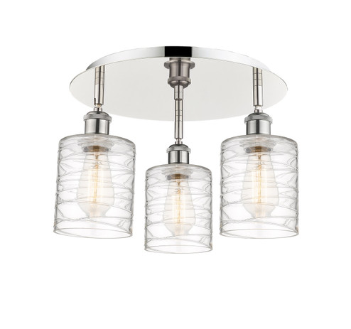 Ballston Three Light Flush Mount in Polished Nickel (405|5163CPNG1113)