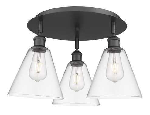 Downtown Urban Three Light Flush Mount in Matte Black (405|5163CBKGBC82)