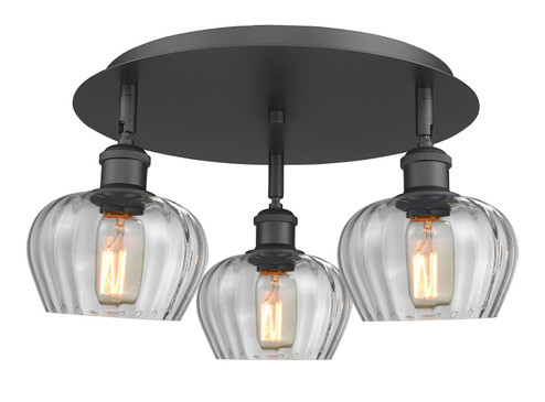 Ballston Three Light Semi-Flush Mount in Matte Black (405|5163CBKG92)