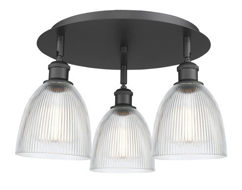 Ballston Three Light Flush Mount in Matte Black (405|5163CBKG382) Ballston Three Light Flush Mount in Matte Black (405|5163CBKG382)