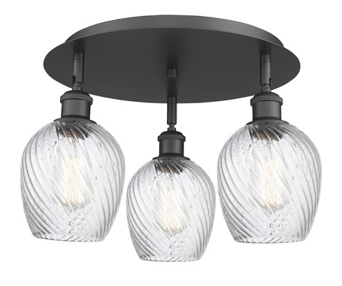 Ballston Three Light Semi-Flush Mount in Matte Black (405|5163CBKG292)