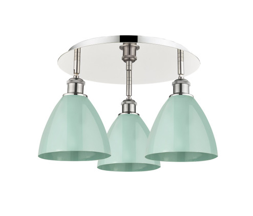 Ballston Three Light Semi-Flush Mount in Black Antique Brass (405|5163CBABMBD75GR)