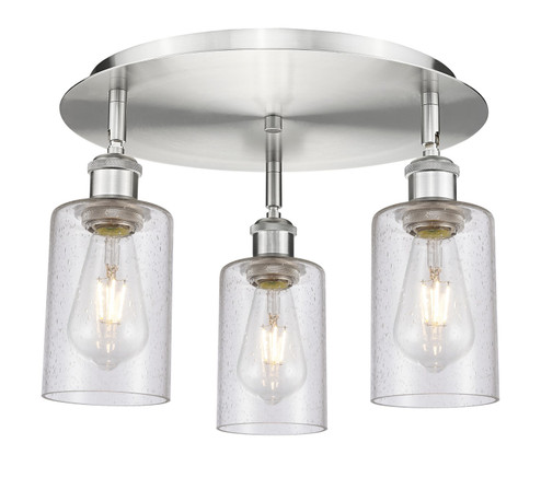 Ballston Three Light Semi-Flush Mount in Antique Brass (405|5163CABG802)