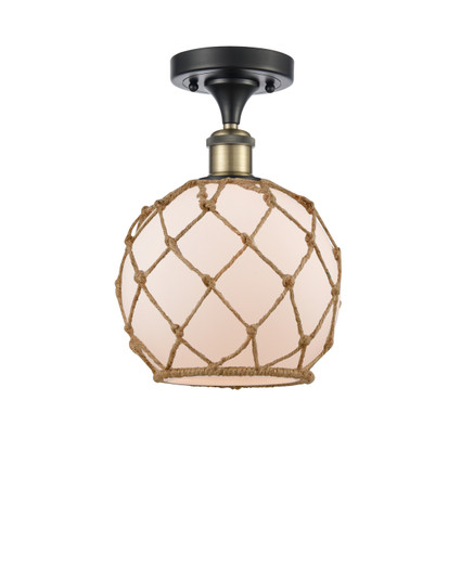 Ballston One Light Semi-Flush Mount in Black Antique Brass (405|5161CBABG1218RB)