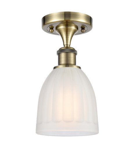 Ballston One Light Semi-Flush Mount in Antique Brass (405|5161CABG441) Ballston One Light Semi-Flush Mount in Antique Brass (405|5161CABG441)