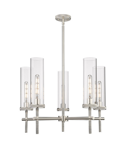Downtown Urban Five Light Chandelier in Satin Nickel (405|4715CRSNG47112CL)