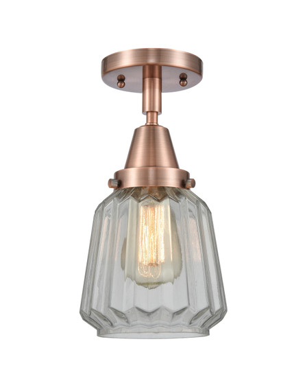 Caden One Light Flush Mount in Antique Copper (405|4471CACG142) Caden One Light Flush Mount in Antique Copper (405|4471CACG142)