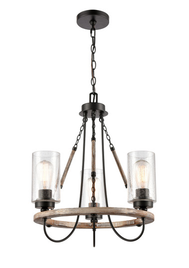 Downtown Urban Three Light Mini Chandelier in Matte Black (405|4423CRBKSDY)