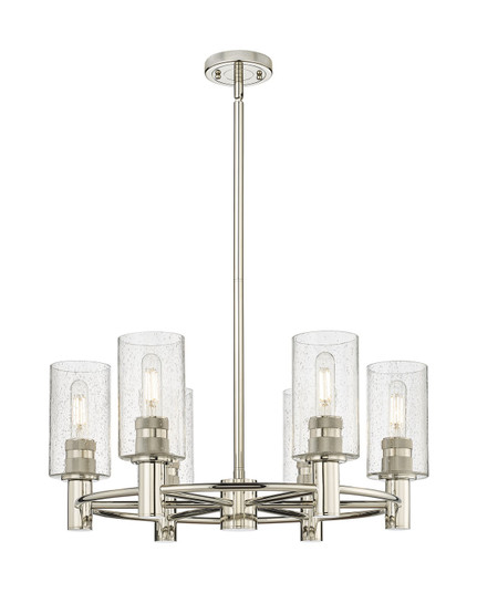 Downtown Urban Six Light Chandelier in Polished Nickel (405|4346CRPNG4347SDY)