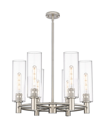Downtown Urban Six Light Chandelier in Polished Nickel (405|4346CRPNG43412CL)