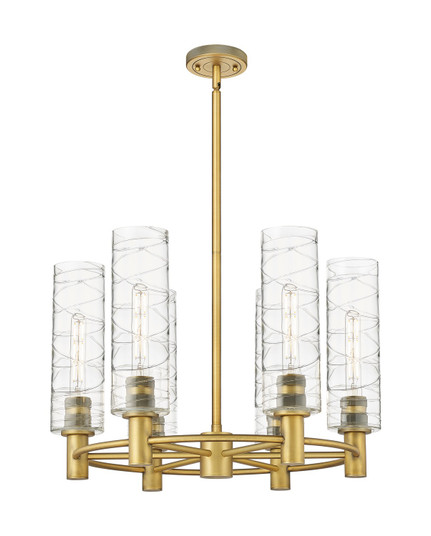 Downtown Urban Six Light Chandelier in Brushed Brass (405|4346CRBBG43412DE)