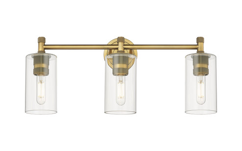Downtown Urban Three Light Bath Vanity in Brushed Brass (405|4343WBBG4347CL)