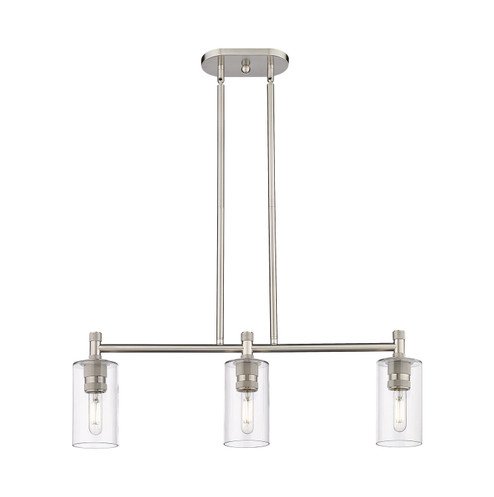 Downtown Urban Three Light Island Pendant in Satin Nickel (405|4343ISNG4347CL)