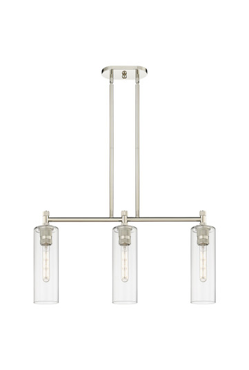 Downtown Urban Three Light Island Pendant in Polished Nickel (405|4343IPNG43412CL)
