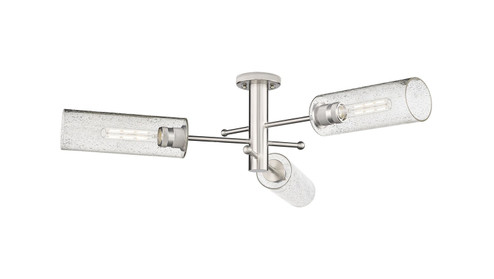 Downtown Urban Three Light Semi-Flush Mount in Satin Nickel (405|4343FSNG43412SDY)