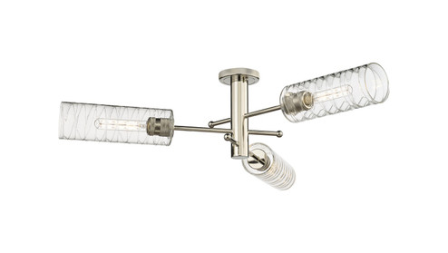 Downtown Urban Three Light Semi-Flush Mount in Polished Nickel (405|4343FPNG43412DE)