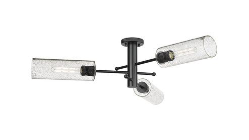 Downtown Urban Three Light Semi-Flush Mount in Matte Black (405|4343FBKG43412SDY)