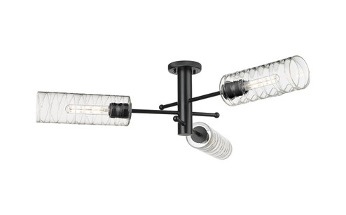 Downtown Urban Three Light Semi-Flush Mount in Matte Black (405|4343FBKG43412DE)