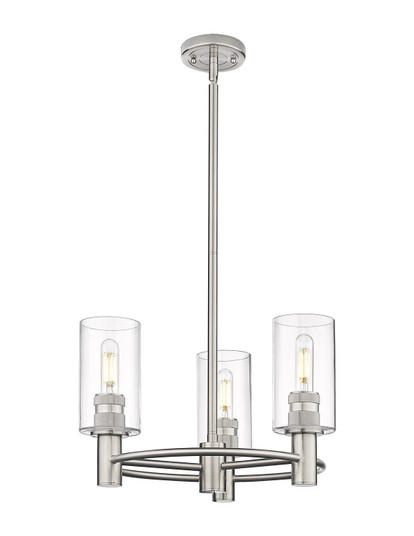 Downtown Urban Three Light Pendant in Satin Nickel (405|4343CRSNG4347CL)