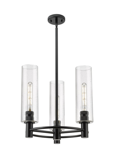 Downtown Urban Three Light Pendant in Matte Black (405|4343CRBKG43412SDY)