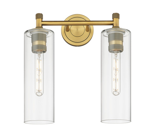 Downtown Urban Two Light Bath Vanity in Brushed Brass (405|4342WBBG43412CL)