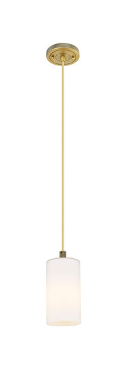 Downtown Urban One Light Pendant in Brushed Brass (405|4341PBBG4347WH)