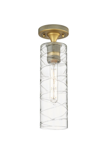 Downtown Urban One Light Flush Mount in Brushed Brass (405|4341FBBG43412DE)