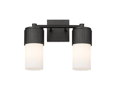 Downtown Urban Two Light Bath Vanity in Matte Black (405|4282WBKG4287WH)