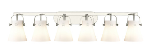Downtown Urban Six Light Bath Vanity in Polished Nickel (405|4236WPNG4116WH)