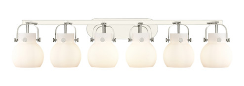 Downtown Urban Six Light Bath Vanity in Polished Nickel (405|4236WPNG4106WH)