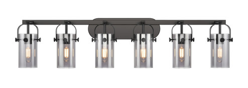 Downtown Urban Six Light Bath Vanity in Matte Black (405|4236WBKG4237SM)