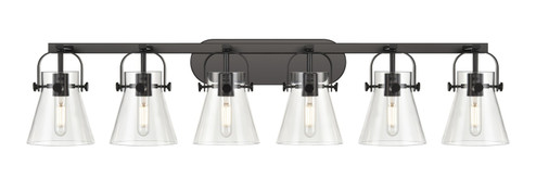 Downtown Urban Six Light Bath Vanity in Matte Black (405|4236WBKG4116CL)