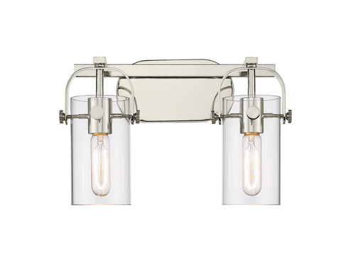 Downtown Urban Two Light Bath Vanity in Polished Nickel (405|4232WPNG4237CL)