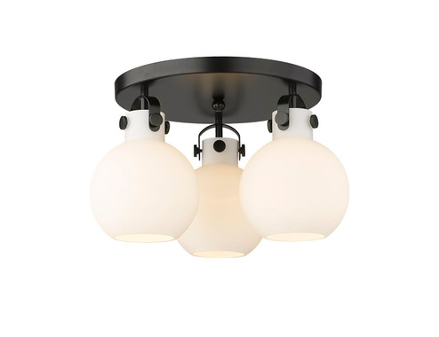 Downtown Urban Three Light Semi-Flush Mount in Matte Black (405|4103FBKG4107WH)