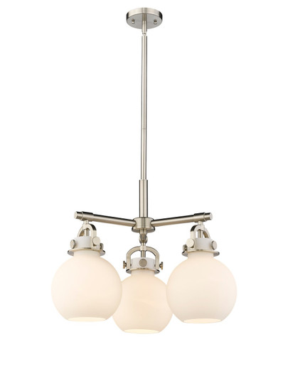 Downtown Urban Three Light Pendant in Satin Nickel (405|4103CRSNG4107WH)
