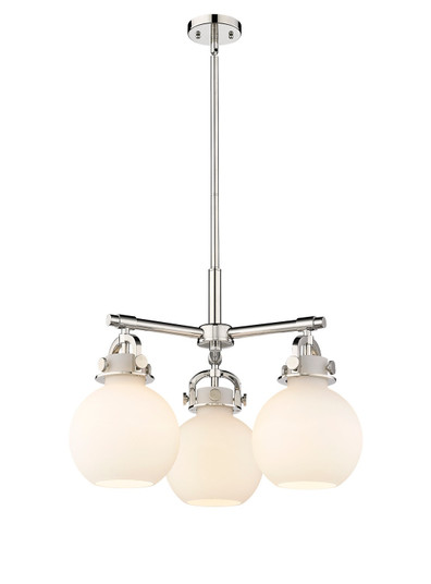 Downtown Urban Three Light Pendant in Polished Nickel (405|4103CRPNG4107WH)